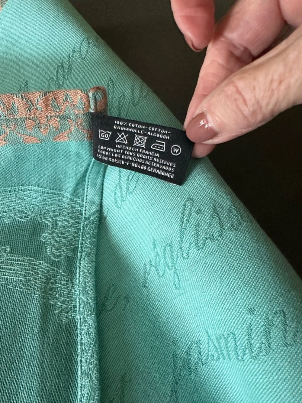 Jacquard Francais Teal and Copper Jacquard Tea Towel